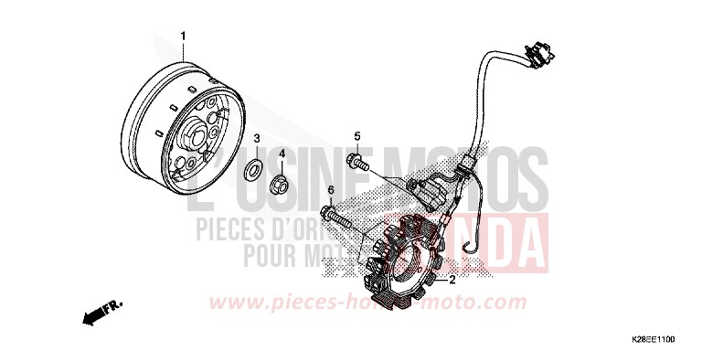 GENERATRICE de CRF125F "Petites Roues" EXTREME RED (R292) 2023